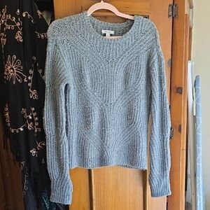 Nine West Heather Gray Cable Knit Sweater